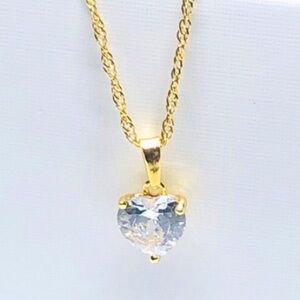 Gold Stainless Steel  Heart  Necklace